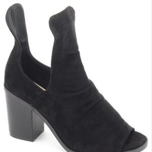 Nature Breeze Black Heeled Peep Toe Booties Women’s sizes 7- 11
